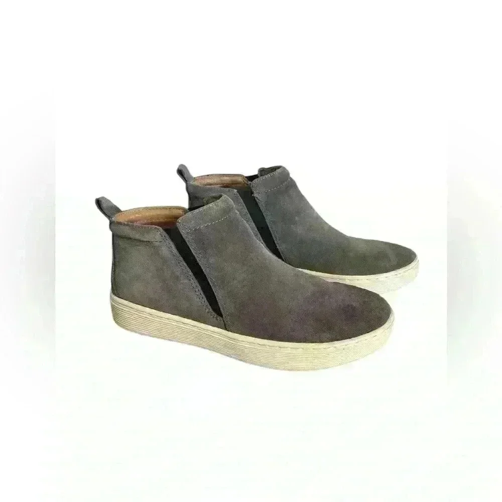 Sofft Britton II Hightop Leather Sneaker Gray Size 7M Smoke Suede Casual Comfort